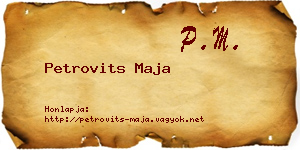 Petrovits Maja névjegykártya